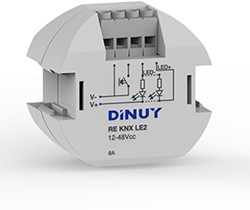 DINUY Dimmer PWM 12-48VDC / 8A inbouw pulsdr./RC KNX 001