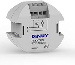 DINUY Dimmer 230V/100W inbouw pulsdr. / RC KNX 001
