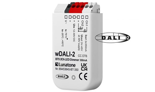 Lunatone wDALI-2 BT5 2CH LED Dimmer 350mA CC DT6