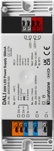 Lunatone DALI-2 1Ch LED Power Supply 500mA