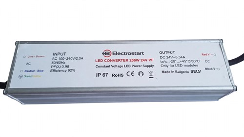 Electrostart LED Converter 200W 24V IP67