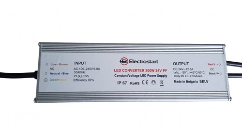 Electrostart LED Converter 300W 24V IP67