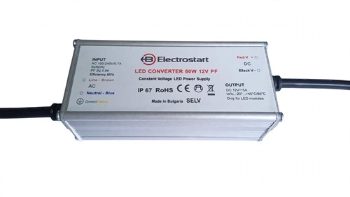 Electrostart LED Converter   60W 12V IP67