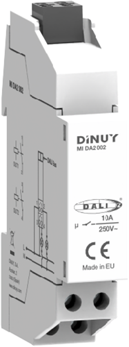 DINUY 2-kanaals schakelactor 10A met DALI-2 input