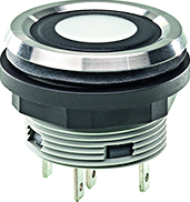 Schlegel DRUKKNOP Folie D=22,3mm IP65/IP67 verlichtbaar edelstaal